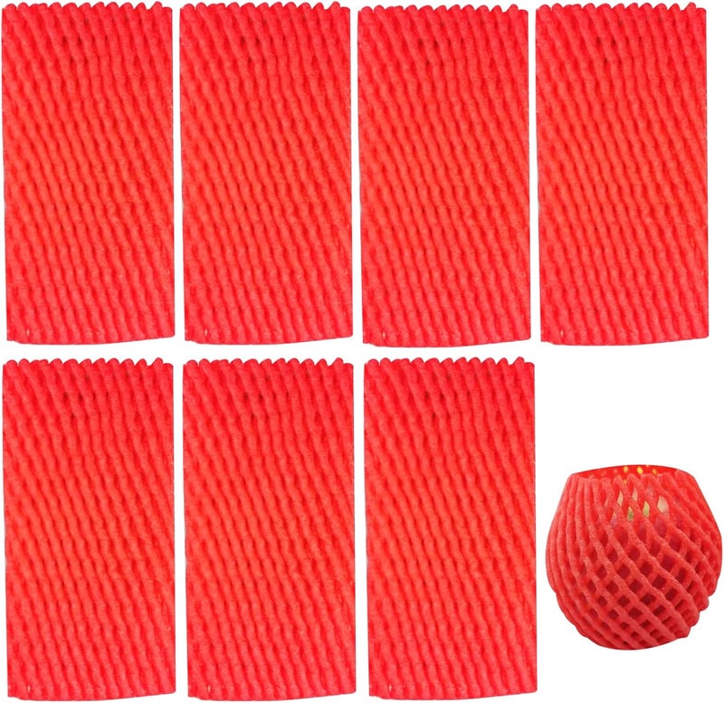 HanyHere 50 Pieces Fruit Protection Bags Foam Mesh Keep Safe Mesh Sleeves for Large Supermarkets, Fruit Shops (Red-10x6cm) - Image 1